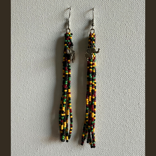 Rasta Elephant Earrings