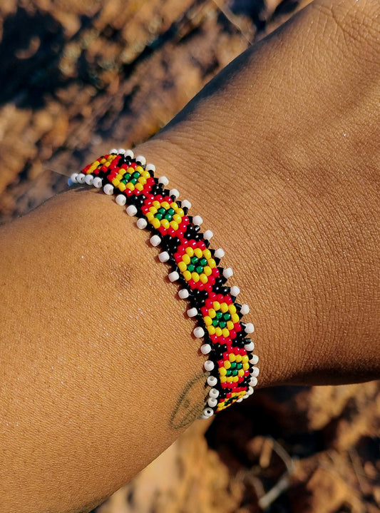 Rasta Hand Beaded Bracelet