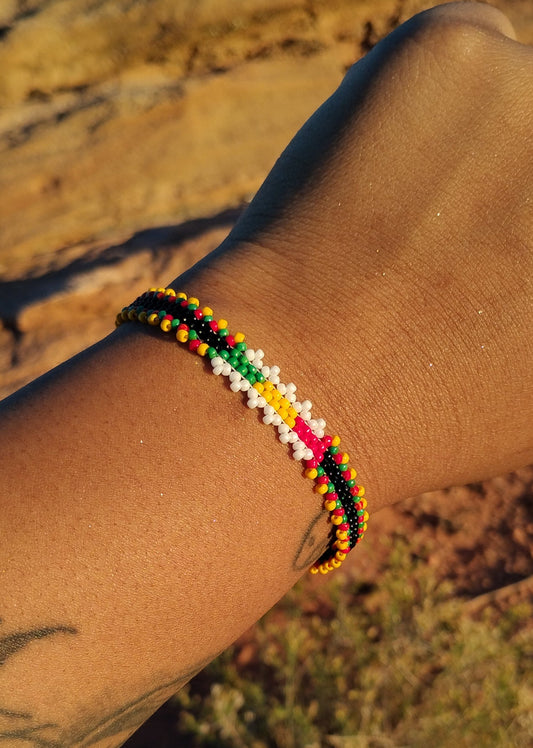 Rasta Hand Beaded Bracelet